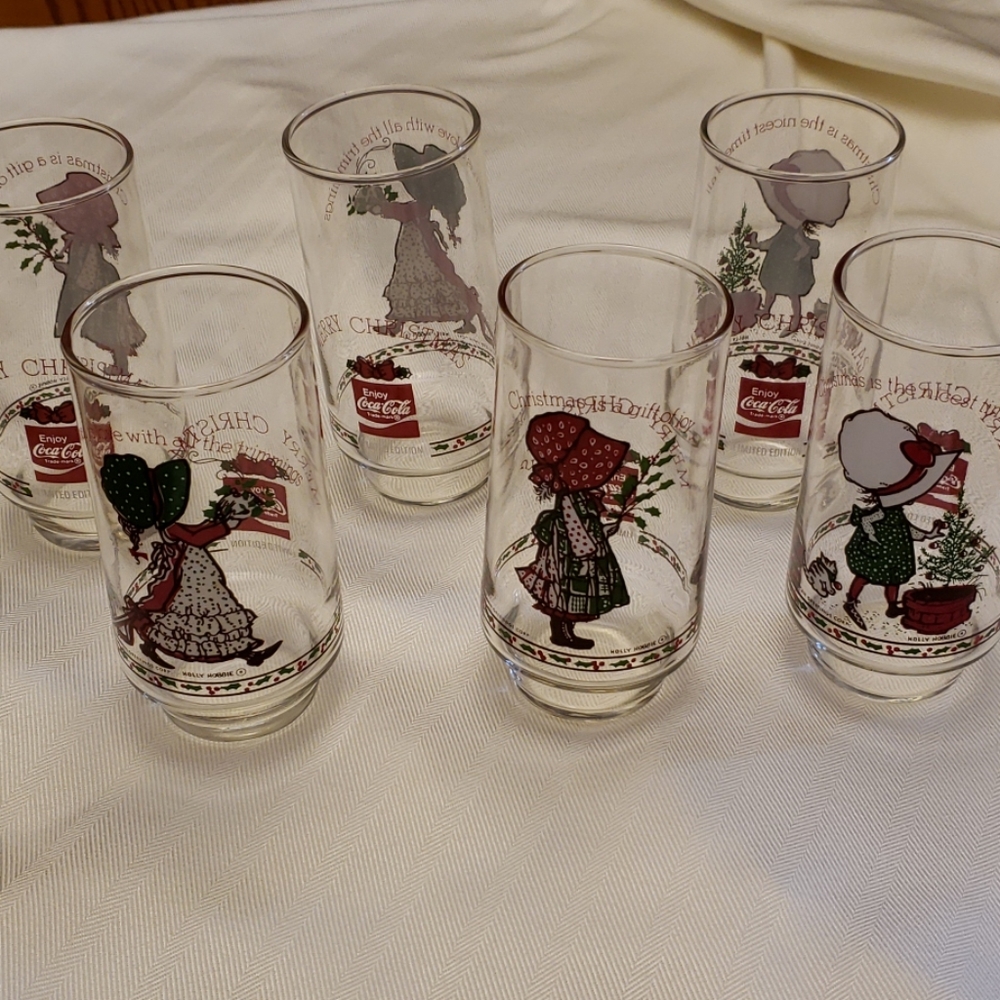 Vintage Holly Hobbie Coca-Cola glasses